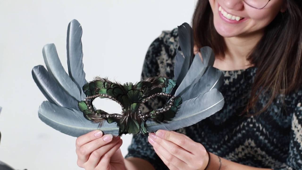 Feather Mask Tutorial for Halloween, Costume Party, Masquerade, cosplay