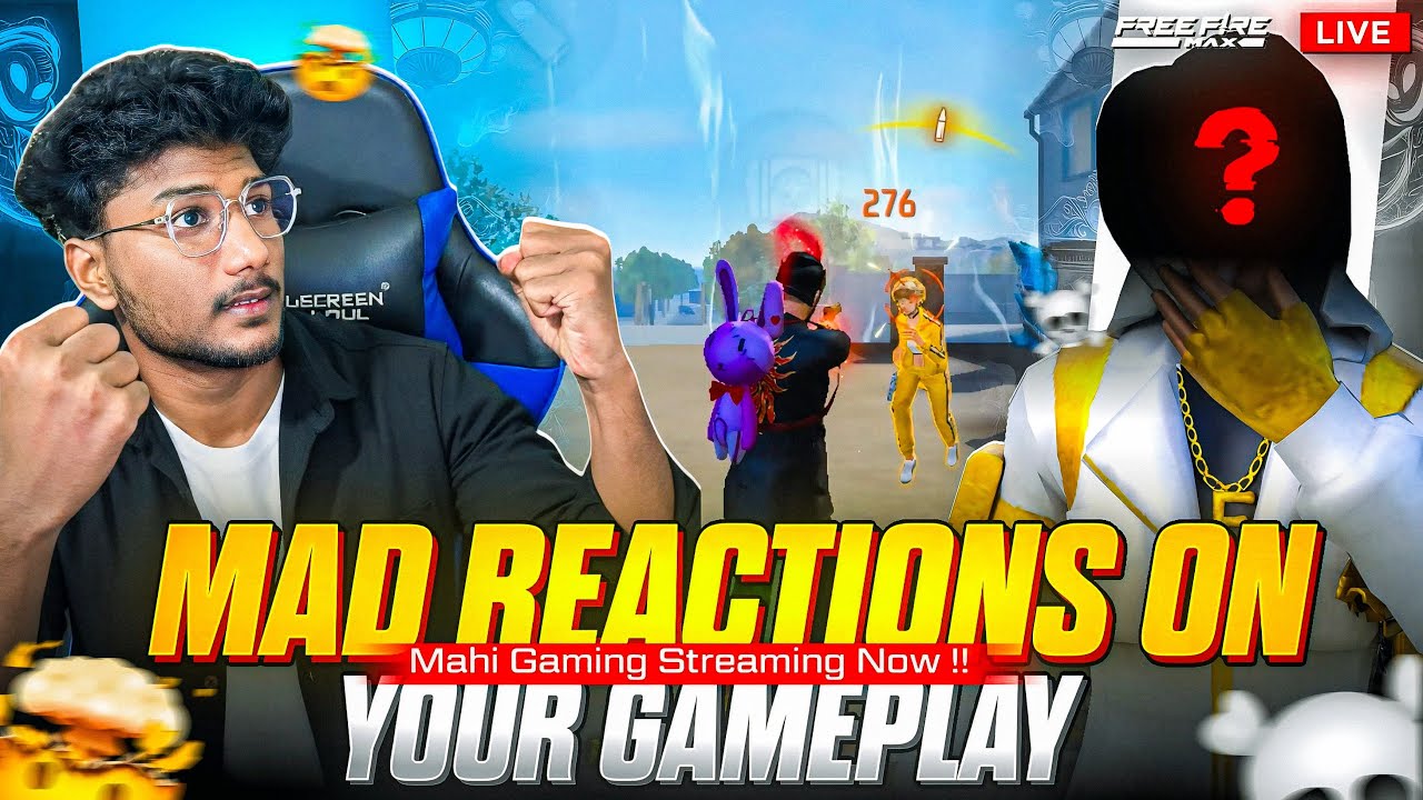 FREE FIRE LIVE IN TELUGU GUILD TRAILS AND4V4 ROOMS AND MAD REACTION🔥ON ...