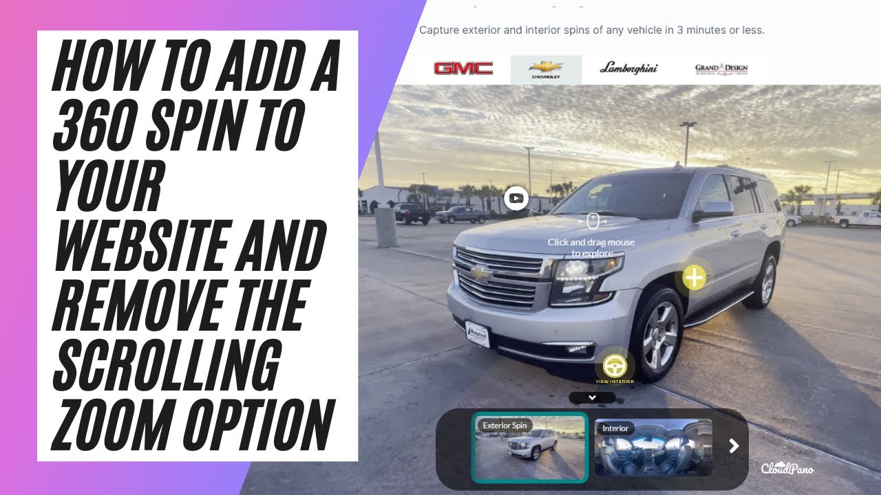 How To Add a 360 Spin To Your Website And Remove The Scrolling Zoom Option