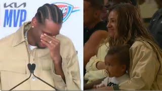 Shai Gilgeous-Alexander gets emotional during his MVP speech when talking his wife Details
