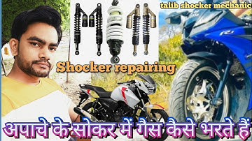 Apache ke shocker mein gas kaise field Kari jaati hai repairing shocker mechanic 🏍️🏍️#talib #youtube