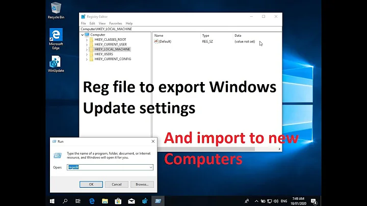 Use registry file to configure Windows Update settings - reg key