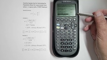 Sample Size for Estimating Population Mean where (Standard Deviation is Given) on a TI-89 Titanium