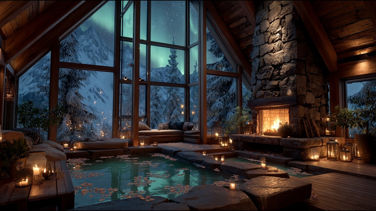 Piano & Fireplace Instrumental Music | Calm Winter Farewell