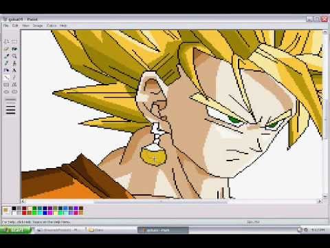 Drawing Son Goku in MS Paint