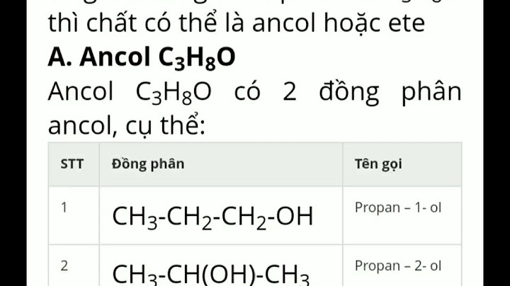 C3h8o có bao nhiêu công thức cấu tạo năm 2024