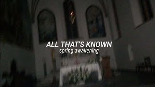 ALL THAT'S KNOWN – Spring awakening (Sub español)