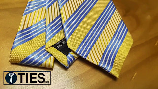 Gold Tie With Light Blue Stripes - Ties.sg