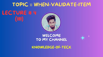 How to create  WHEN VALIDATE ITME Triggers in oracle forms 6i LECTURE # 04 PARTS III