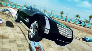 Asphalt 8 - Playing with Messed Up Physics (Cadillac Sixteen Barcelona 32 Racers 10 Laps)