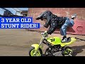 3 year old motorcycle stunt rider