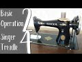 Singer Treadle Sewing Machine Basic Operation :: threading, needle, bobbin, stitch length, mechanism