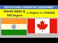 Canada equivalency of indian mbbs md degree