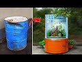 How farmer recycles old iron barrel into awesome waterfall aquarium
