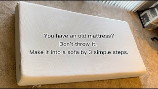I changed my foam mattress into a sofa by one simple cut | CAUTION! DON'T CUT IF CONTAINS FIBERGLASS screenshot 3