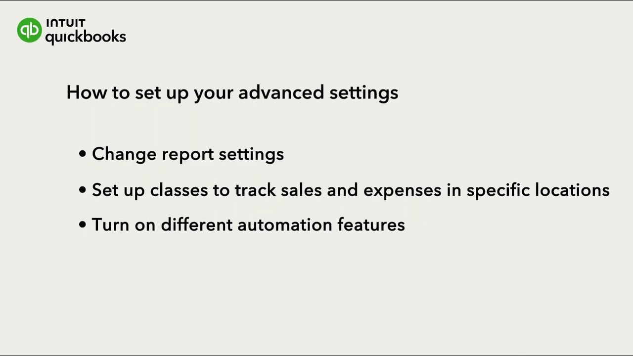 How to set up your advanced settings in QuickBooks Online Advanced ...