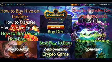 Splinterlands best play to earn game how to buy dec and transfer in game