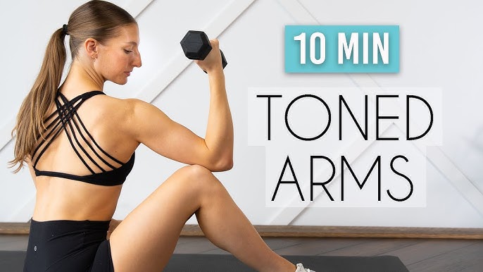 10 MIN TONED ARMS WORKOUT (At Home Minimal Equipment) 