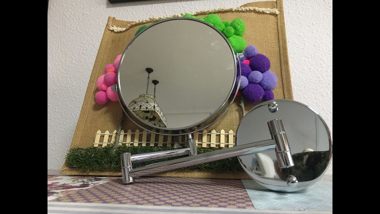 bronce Nicesail Espejo cosmético para montaje en pared con aumento 1X/10X espejo de doble cara para maquillarse con brazo giratorio y articulación giratoria