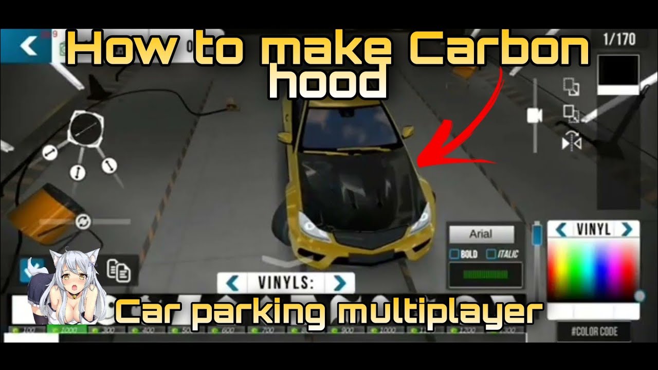 How to make Carbon hood in Car parking multiplayer - YouTube