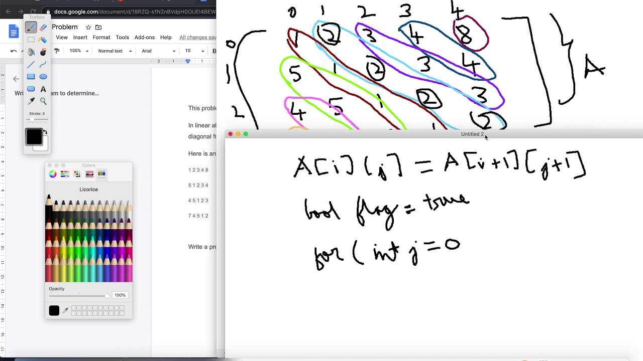 Google Interview Question - Toeplitz matrix - YouTube