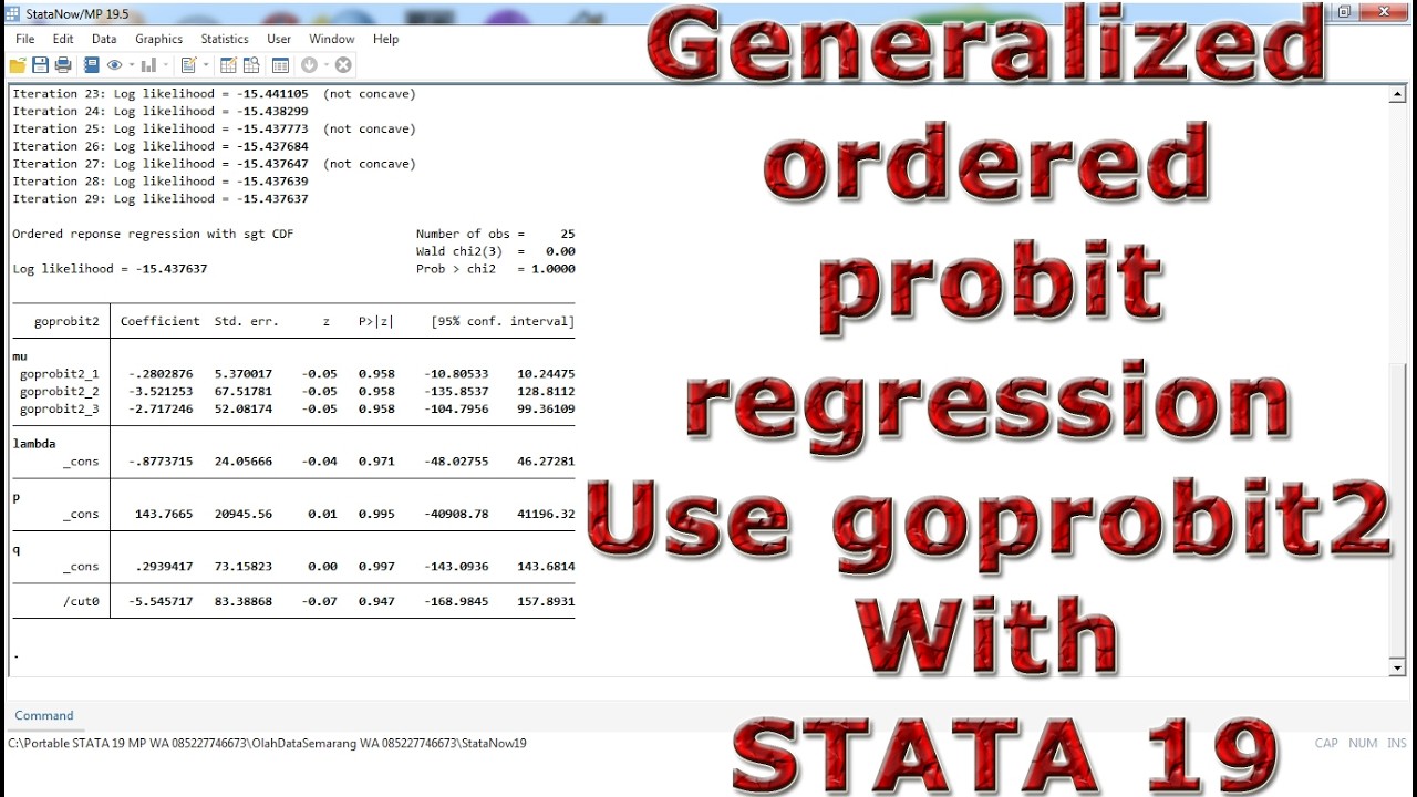 Progbit Amazon Generalized ordered probit regression Use goprobit2 With STATA 19 - YouTube