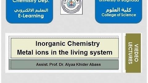 MSc BioInorganic Lecture 1,   Dr. Alyaa Khider Abass