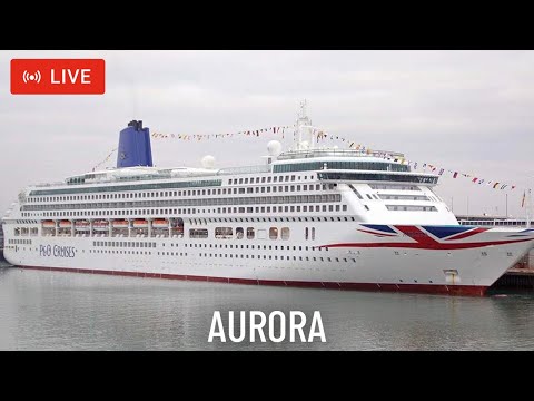 SHIPS TV - P&O Aurora & MSC Poesia Cruise Ship Derparting Port of Southampton (LIVE)