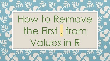 How to Remove the First . from Values in R