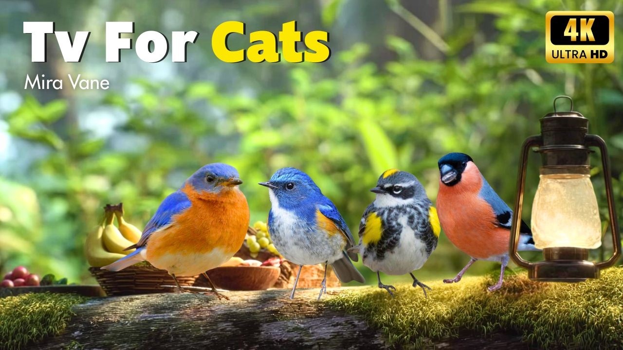Feline’s Laughter Therapy 🐱📺 Watch Funny Birds and Enjoy Endless Fun and Relaxation for Your Cat