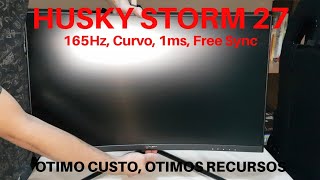 Monitor Gamer Husky Storm 27' LED, Curvo, 165 Hz, Full HD, 1ms
