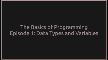 The Basics of Programming Episode 1: Data Types and Variables