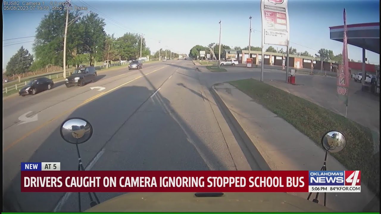 Drivers caught on camera ignoring stopped school bus - YouTube