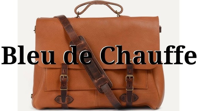 Bleu de Chauffe Leather Postman Bag Laptop backpack Brown Color 15