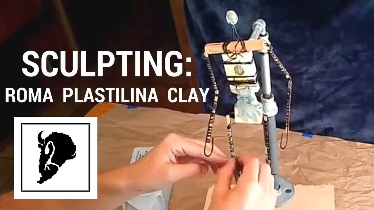 Adding Roma Plastilina Clay to an Armature, Sculpting Process Demo Video