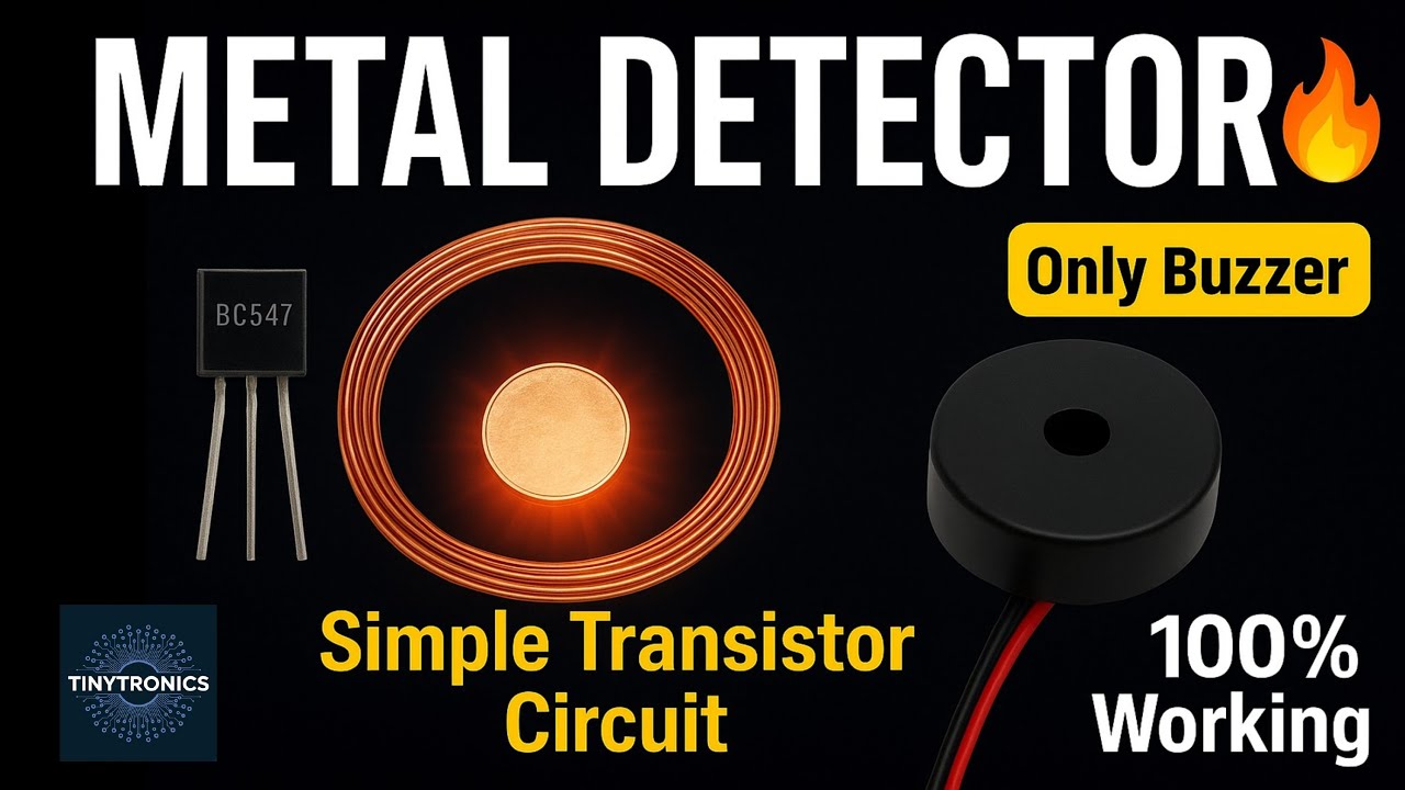 Metal Detector Circuit | Simple DIY Project Using Transistor | Detect Metal Easily 🔥| Tinytronics