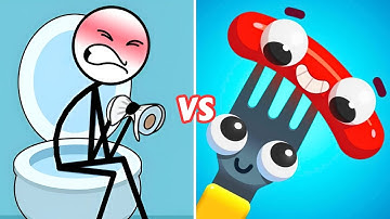 FORK N SAUSAGE VS THIEF PUZZLE — Epic Puzzle Challenge | Funny ASMR Mobile Gameplay Android iOS 2025