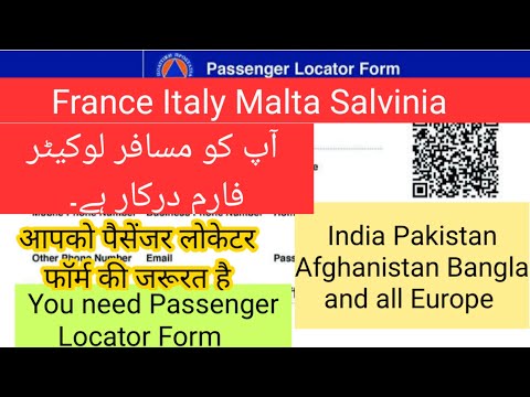 EUROPEAN DIGITAL PASSENGER LOCATOR FORM (dPLF) in PDF | france italy malta salvinia