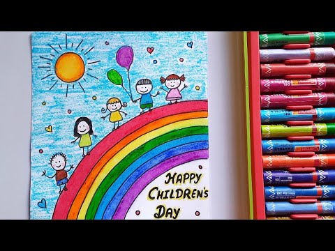 Children's day drawing | How to draw Children's day drawing step by ...