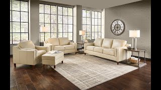 Prospera Home Dobson (Eggshell White) Leather Sofa