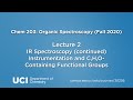 Chem 203. Lecture 02: Spectroscopy Theory Cont'd Instrumentation & C,H,O Containing Functional Gps
