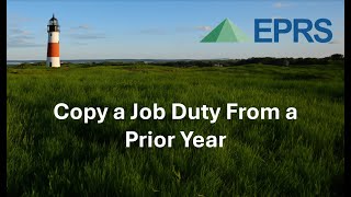 EPRS: How to Copy a Job Duty from Prior Year
