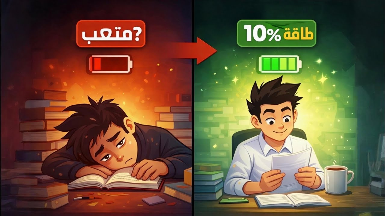لا تدرس وأنت متعب !!... افعل هذا أولاً 🧠🔋