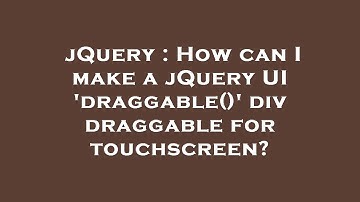 jQuery : How can I make a jQuery UI 