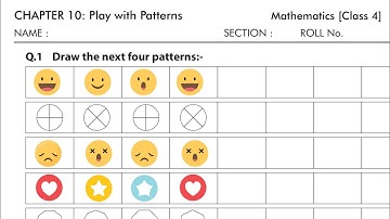 Class 4, maths, Chapter 10 play with patterns worksheet solution with explanation