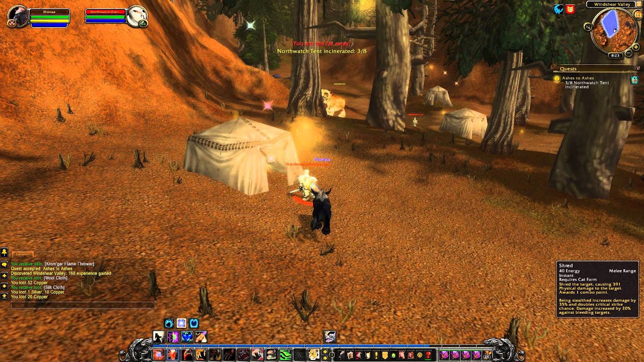 Tauren Quest 198: Ashes to Ashes (WoW, Horde, Tauren, Druid)