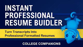 Instant Professional Resume Builder | College Companions