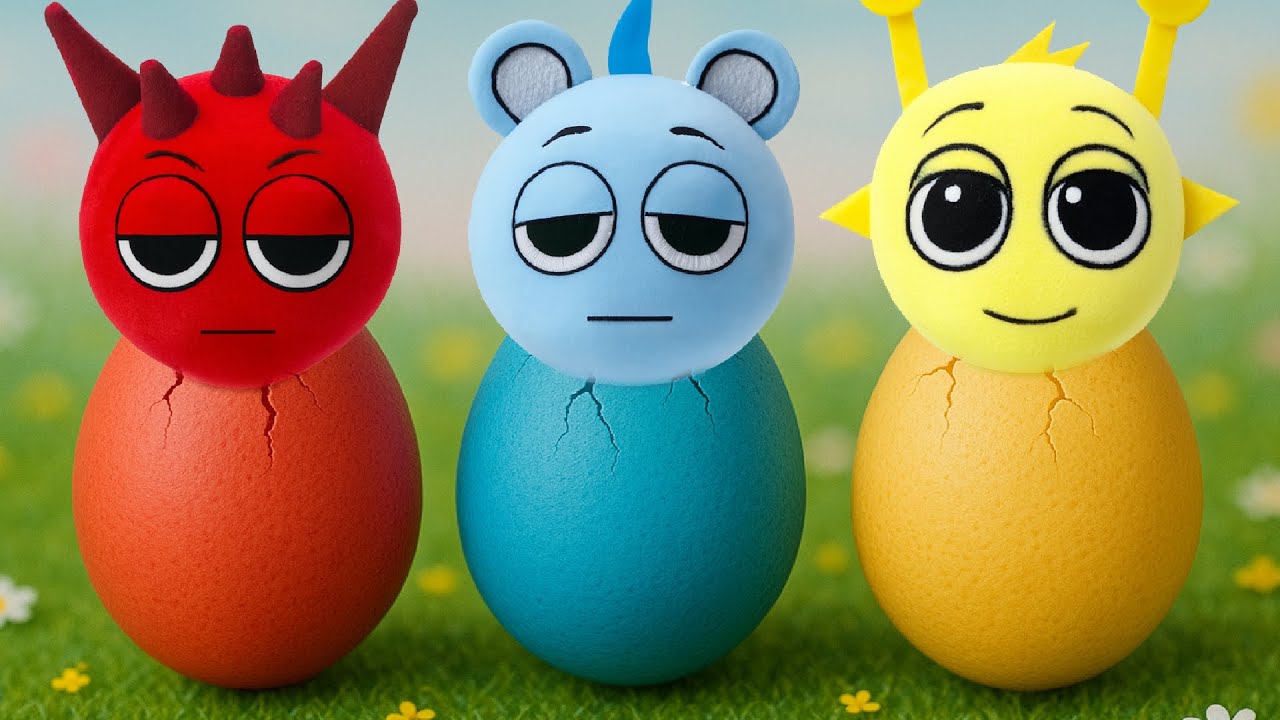 Raddy, Sky, Simon were born from colorful eggs | Original and Real life ...