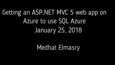 Getting an ASP.NET MVC 5 web app on Azure to use SQL Azure