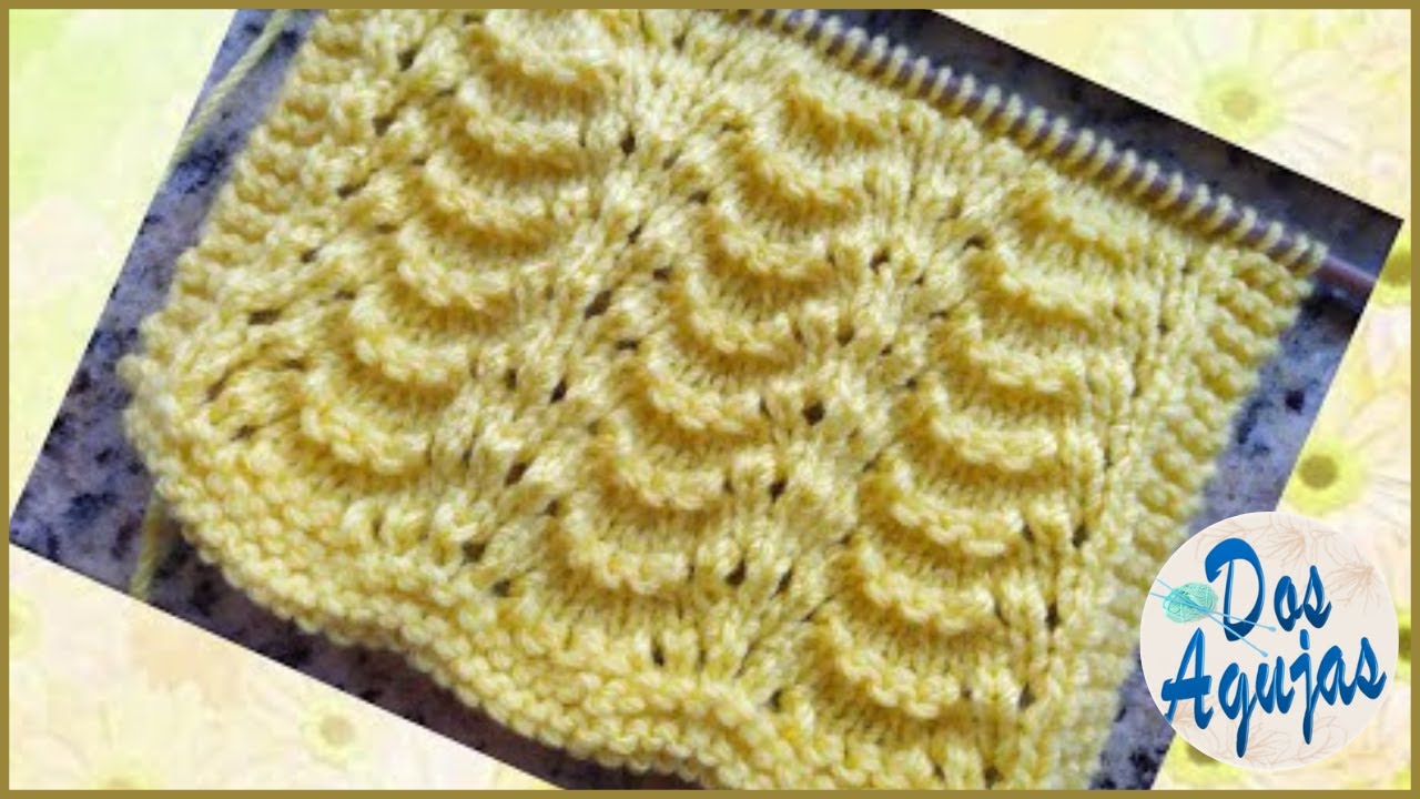 COMO TEJER PUNTO PAVO REAL EN DOS AGUJAS PARA ZURDOS